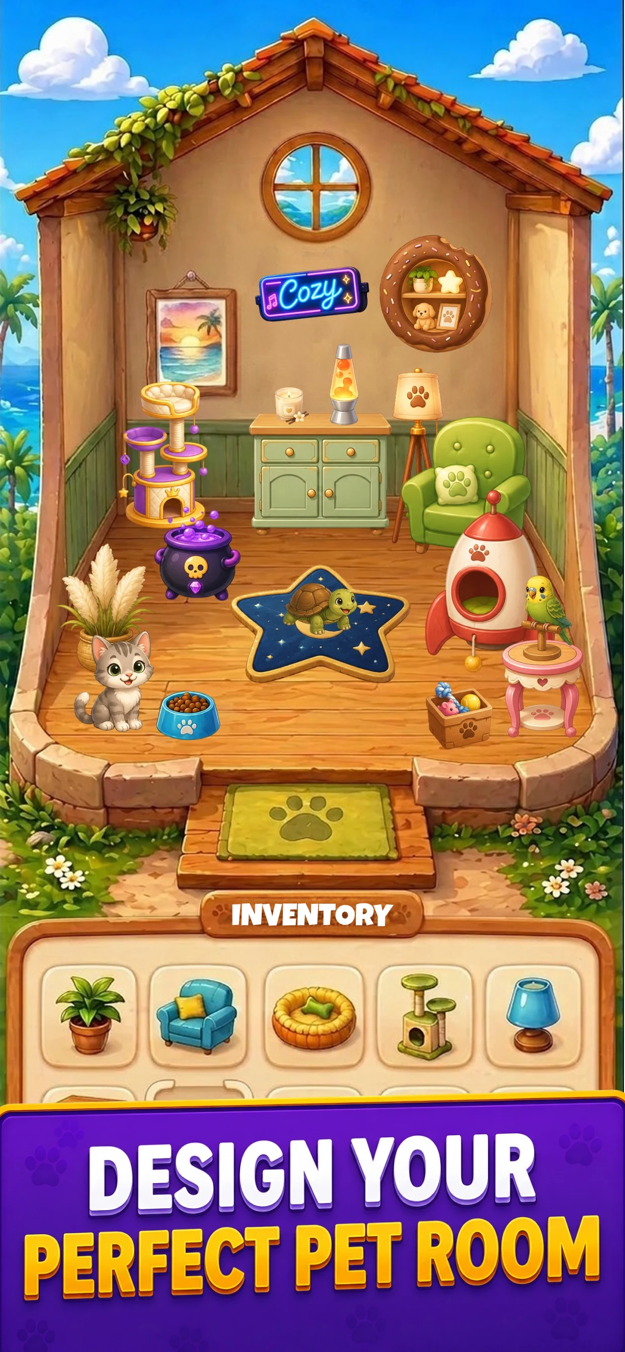 Cozy Pet Room: Spins & Coins screenshot